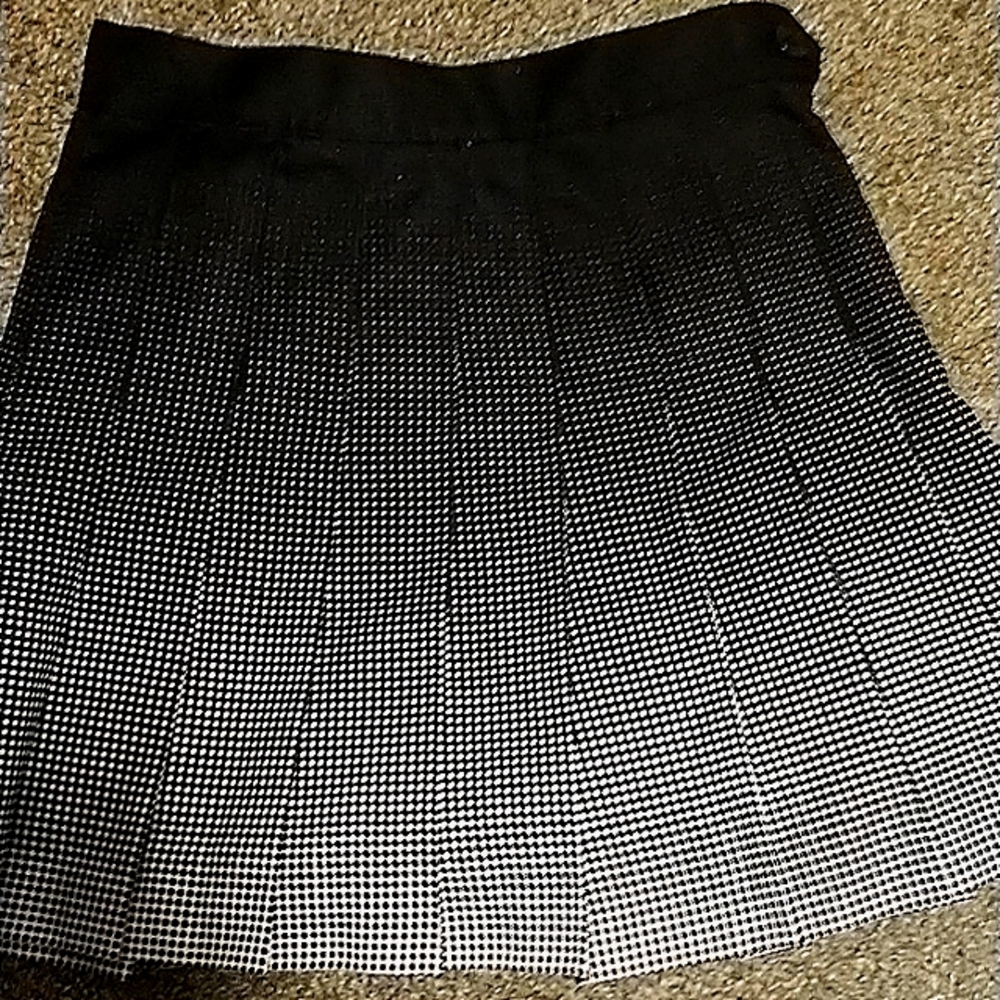 American Apparel Polarity Black to White Pleated Mini Skirt